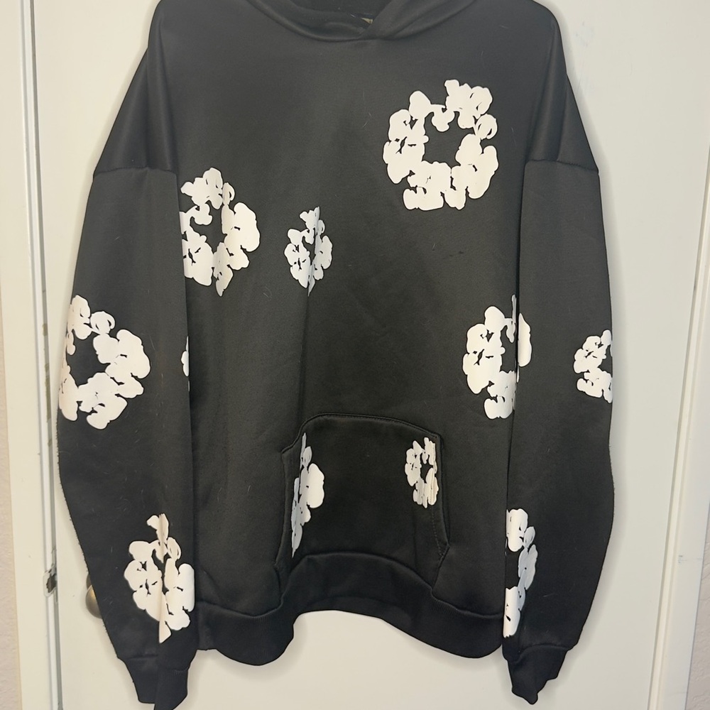 Denim Tears Black and White Floral Men's Sweater